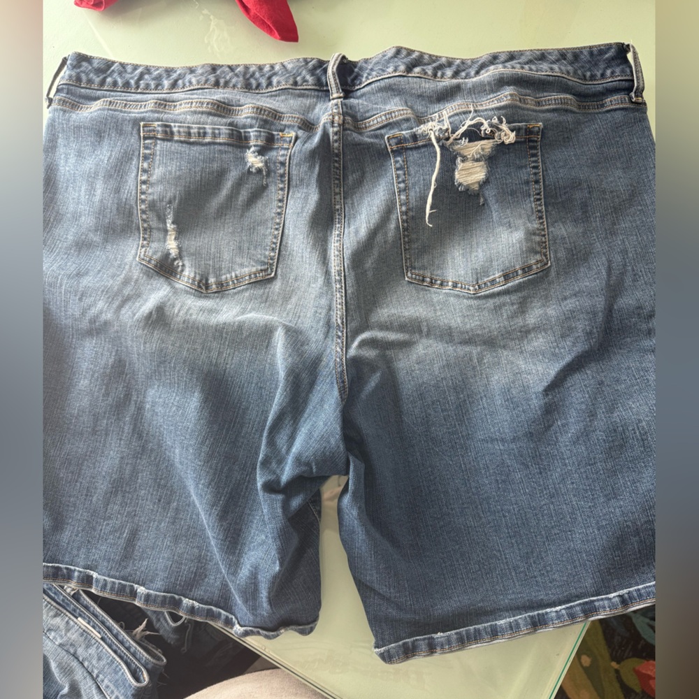 Torrid Blue Distressed Denim Shorts size 30 - Picture 3 of 5